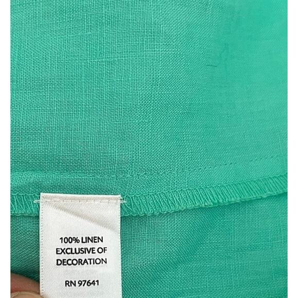 J Jill Terracotta 100% Linen Midi Dress Size MP Green Lagenlook Coastal Beachy - Picture 5 of 6